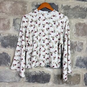 Pita Istanbul Women's Floral Print Long Sleeve‎ Top Large Romantic Cottagecore